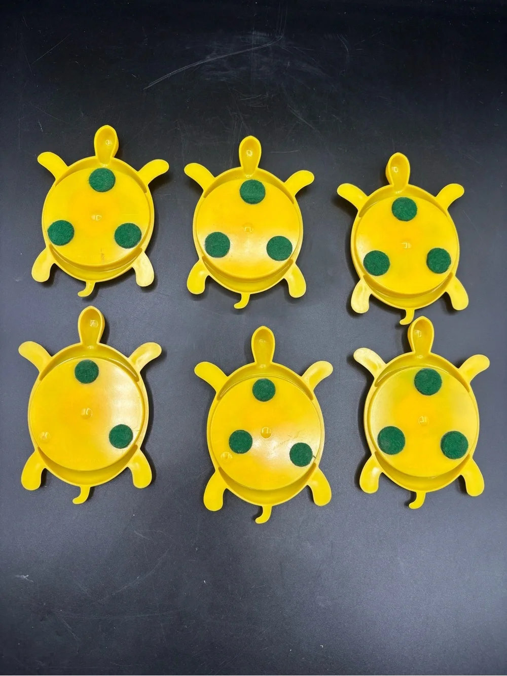 Vintage Coasters Turtles Souvenir Nassau Bahamas 1970s Plastic Yellow Set of 6